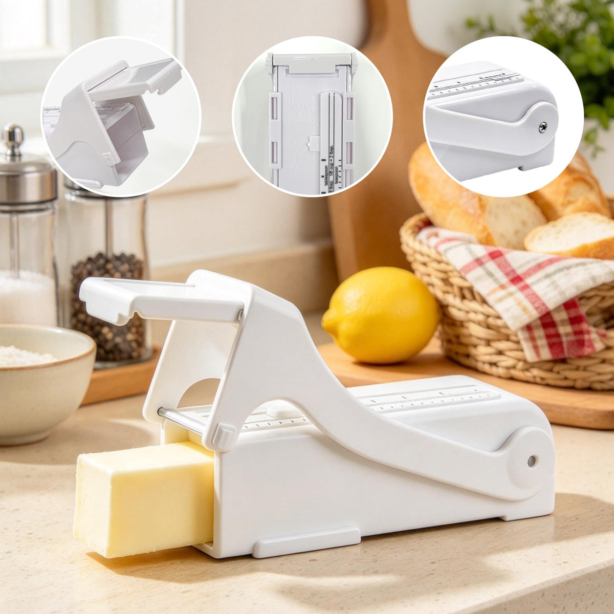 Adjustable Butter Slicer Cutter, Butter Dispenser with Precision Measuring