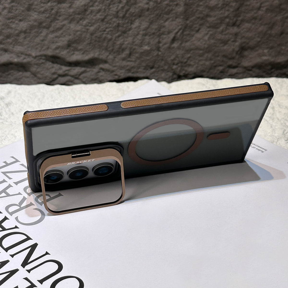 MagSafe Translucent Case for Samsung Galaxy with Built-in Lens Stand