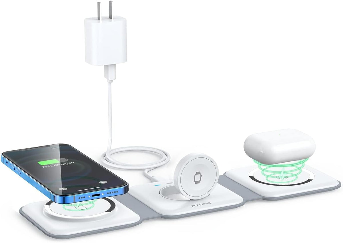 Wireless Charger 3 in 1 Magnetic Travel Wireless Charging Station Compatible