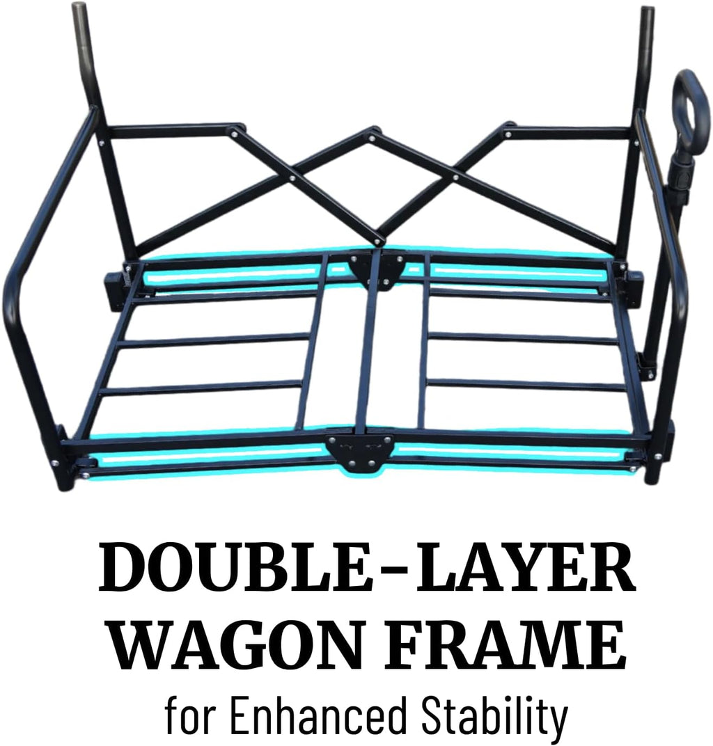 3-in-1 Multifunctional Wagon, Convertible Utility Cart Switches to 2-Seater, Ideal for Beach, Soccer, Baseball Games & Camping