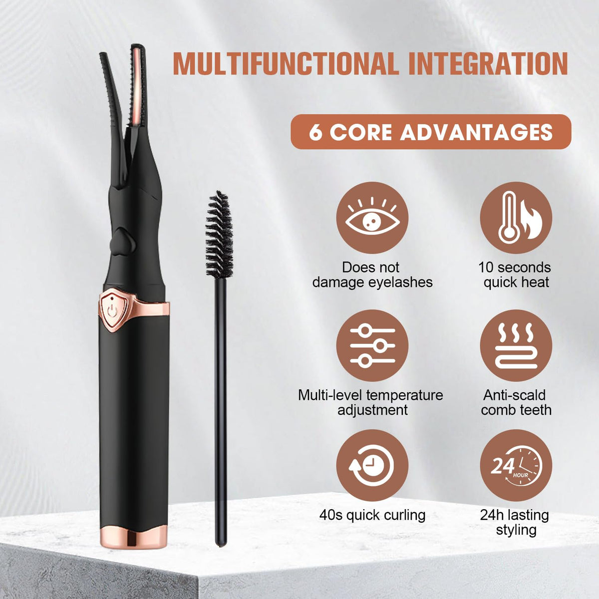 Heated Eyelash Curler Mini Electric Eyelash Curler USB Rechargeable Finalize Eyelash Tool Beauty Tools for Women