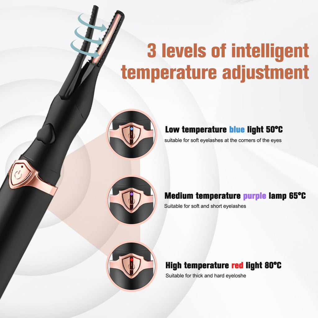 Heated Eyelash Curler Mini Electric Eyelash Curler USB Rechargeable Finalize Eyelash Tool Beauty Tools for Women
