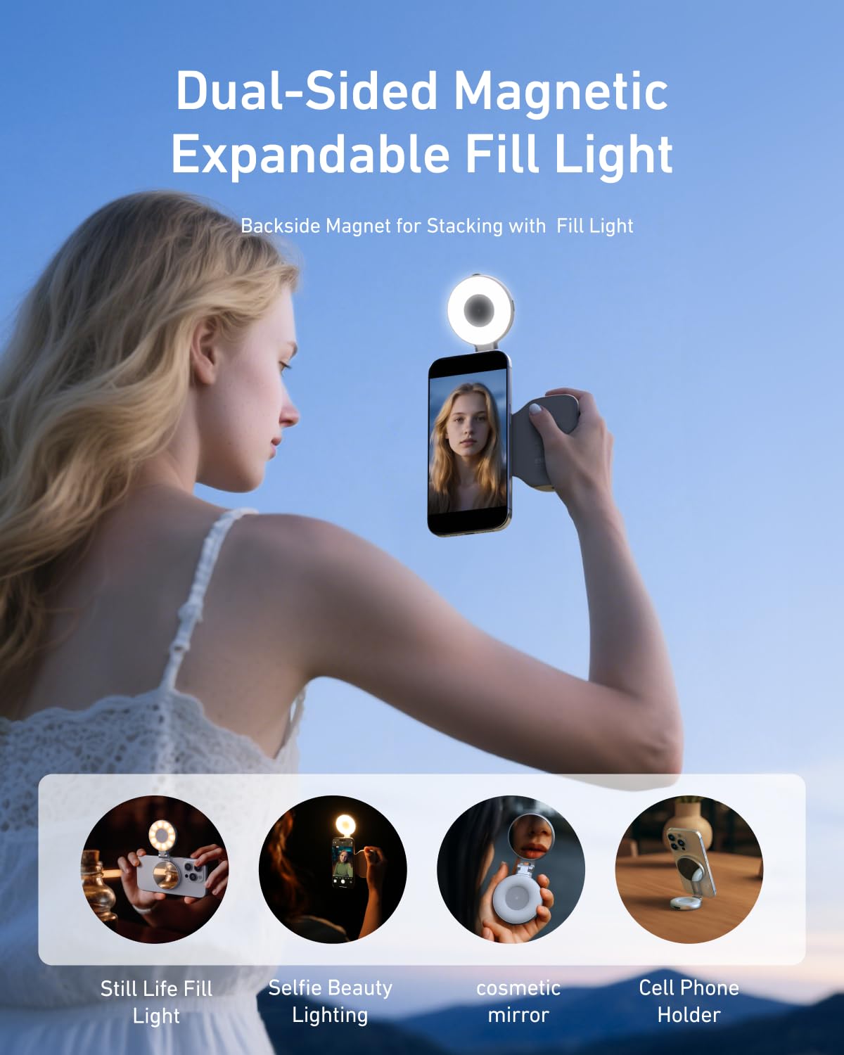 Magnetic Phone Camera Grip & Magnetic Selfie Light Creator Kit