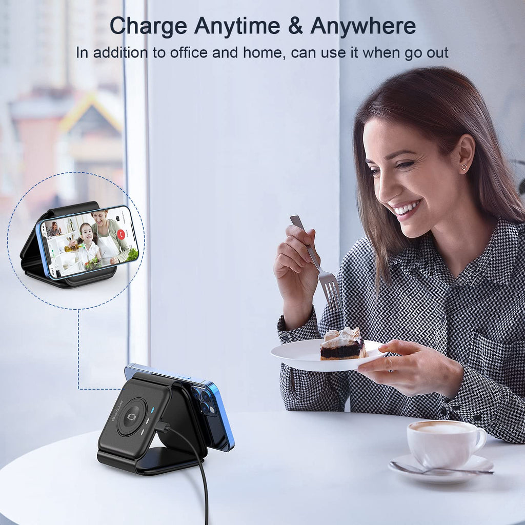 Wireless Charger 3 in 1 Magnetic Travel Wireless Charging Station Compatible