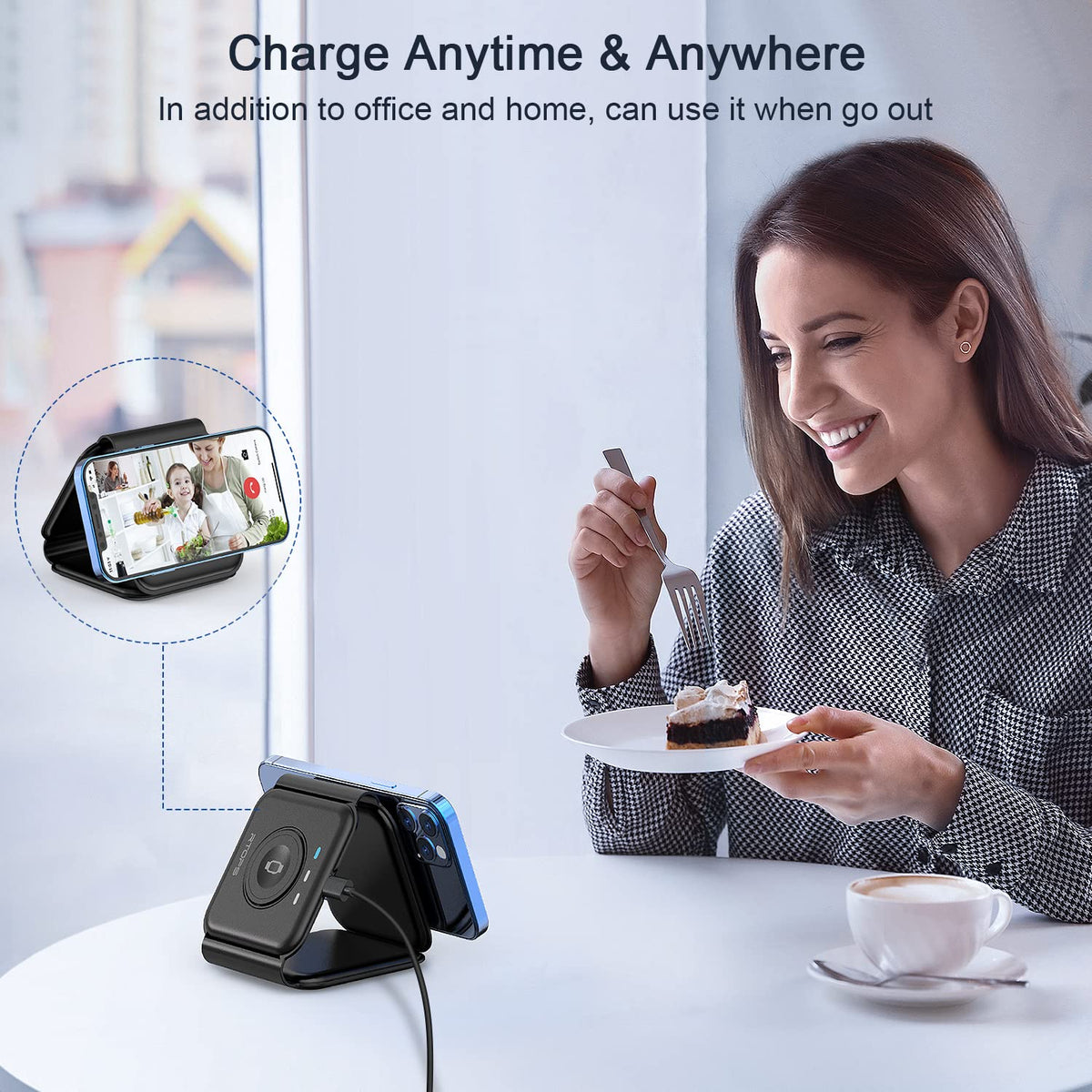 Wireless Charger 3 in 1 Magnetic Travel Wireless Charging Station Compatible