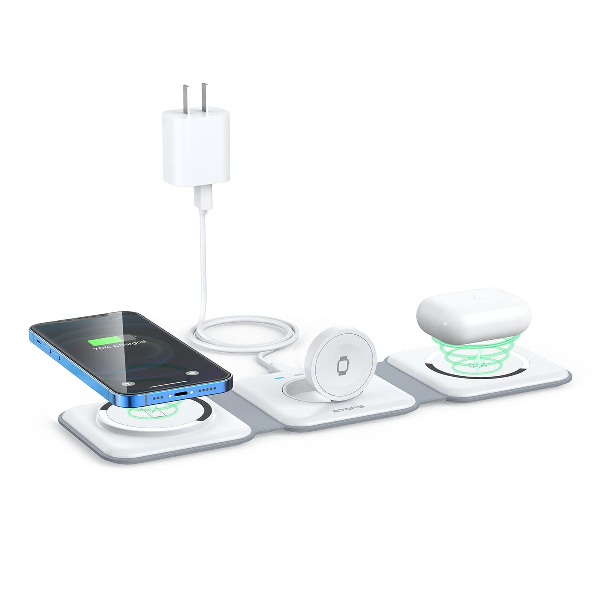 Wireless Charger 3 in 1 Magnetic Travel Wireless Charging Station Compatible