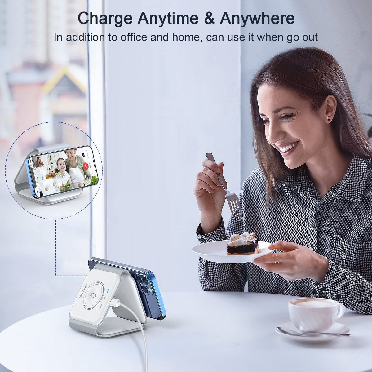 Wireless Charger 3 in 1 Magnetic Travel Wireless Charging Station Compatible